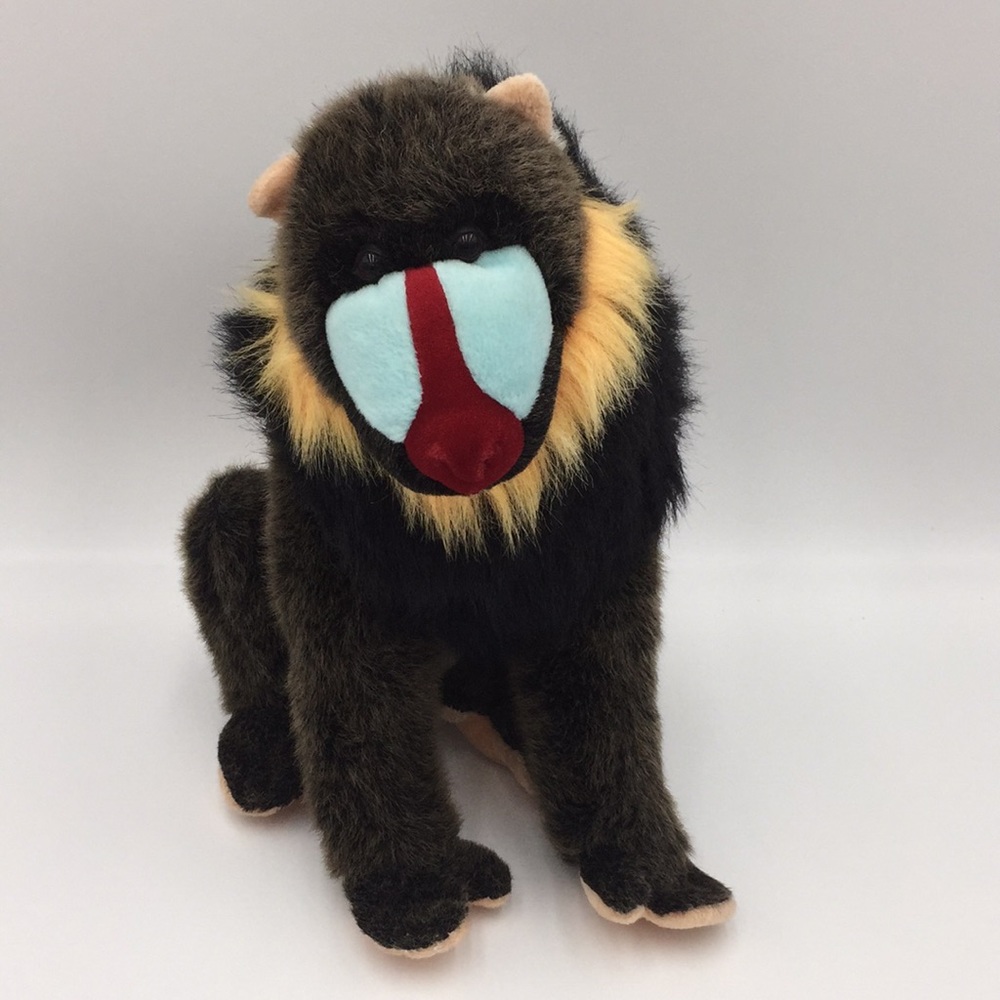 Mandrill Baboon Plush Stuffed Animal Toy Tropical Rainforests Africa Zoo